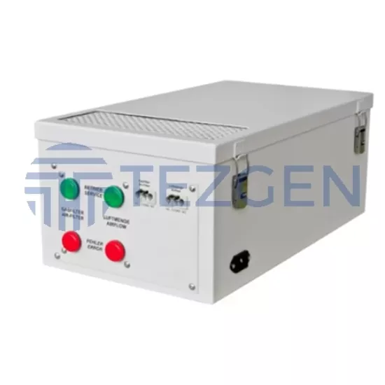 Activated carbon filter for a chemical storage cabinet with 90-minute fire resistance