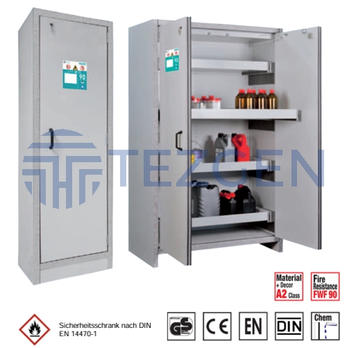 PRİOCAB TYPE 90 EN 14470 Tek Kapılı 60 cm Kimyasal Saklama