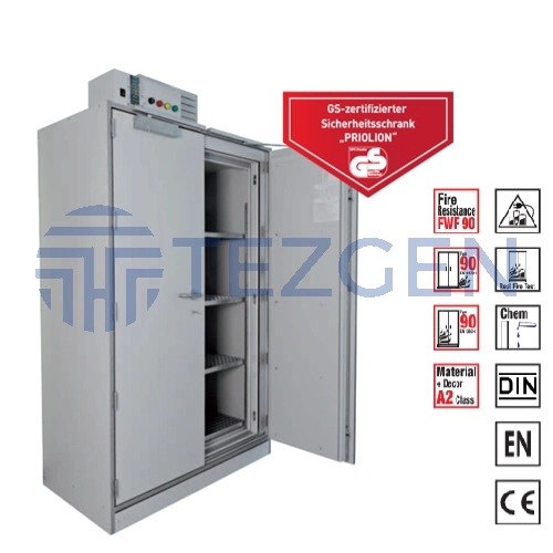 Priorit PRIOLION Lityum-İyon Piller için 90 dakika Yangına Dayanıklı Güvenlik Kabinleri