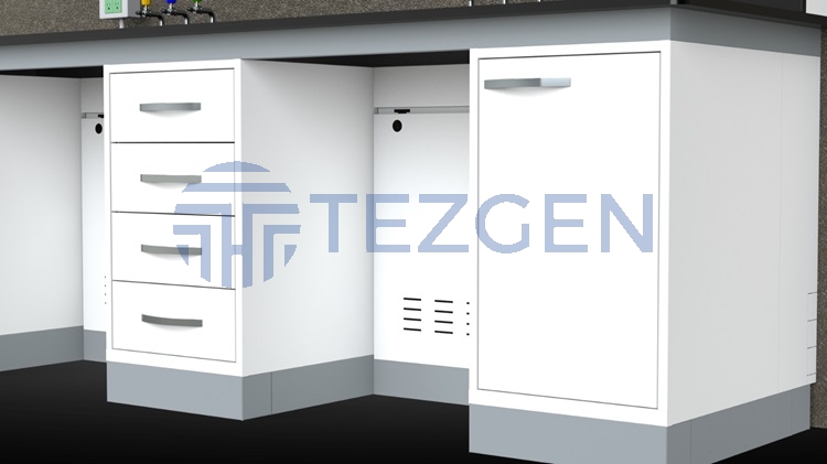 Bazalı Çelik Dolap Teknik Seramikli Kenar Tezgah