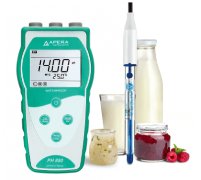 APERA PH850-DP Süt Ürünleri (Süt, Krema, Yoğurt) ve Sıvı Gıdalar için LabSen® 823 pH/Sıcaklık ile Donatılmış Taşınabilir pH Ölçer AI5535
